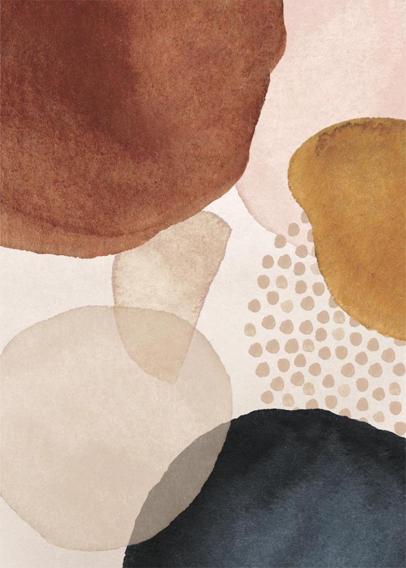 Fototapeta kolorowe akwarelowe w odcieniach beżowo-brązowych