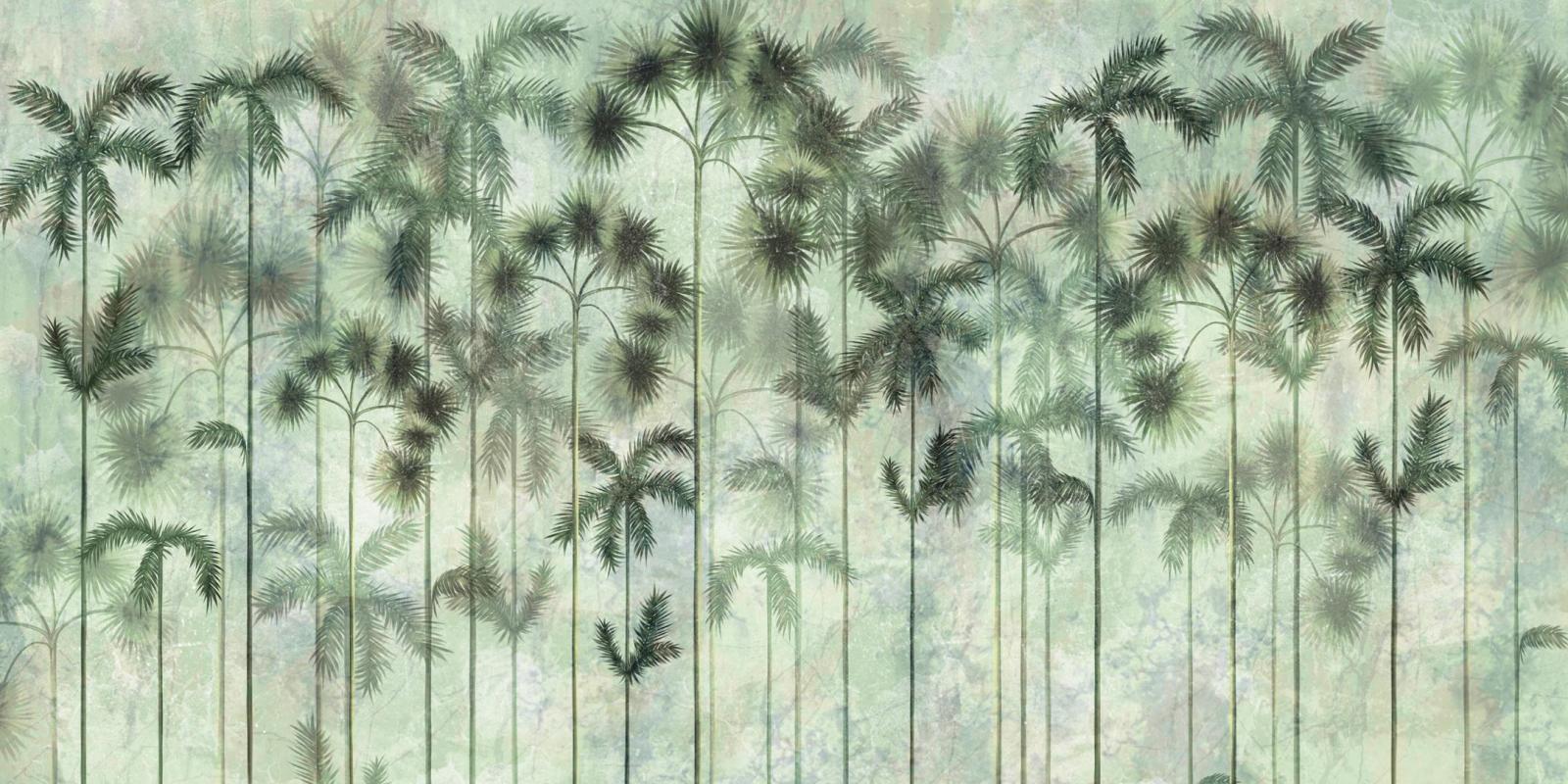 Tropikalna tapeta na wymiar z drzewami palmowymi 