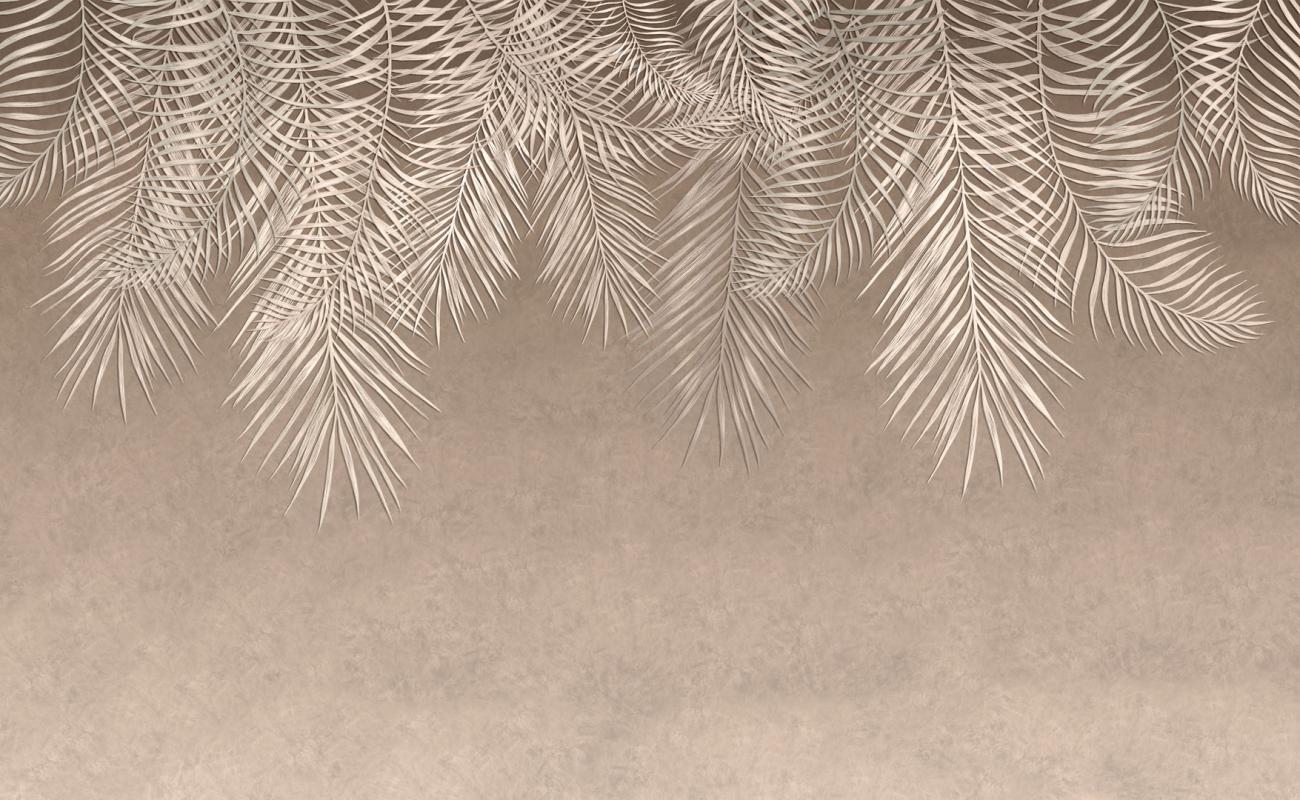 Fototapeta na wymiar liście palmy zwisające z sufitu