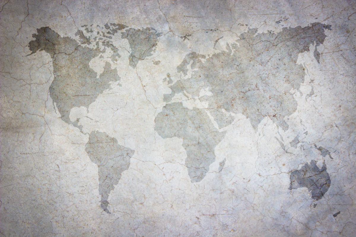 Tapeta mapa świata z betonu